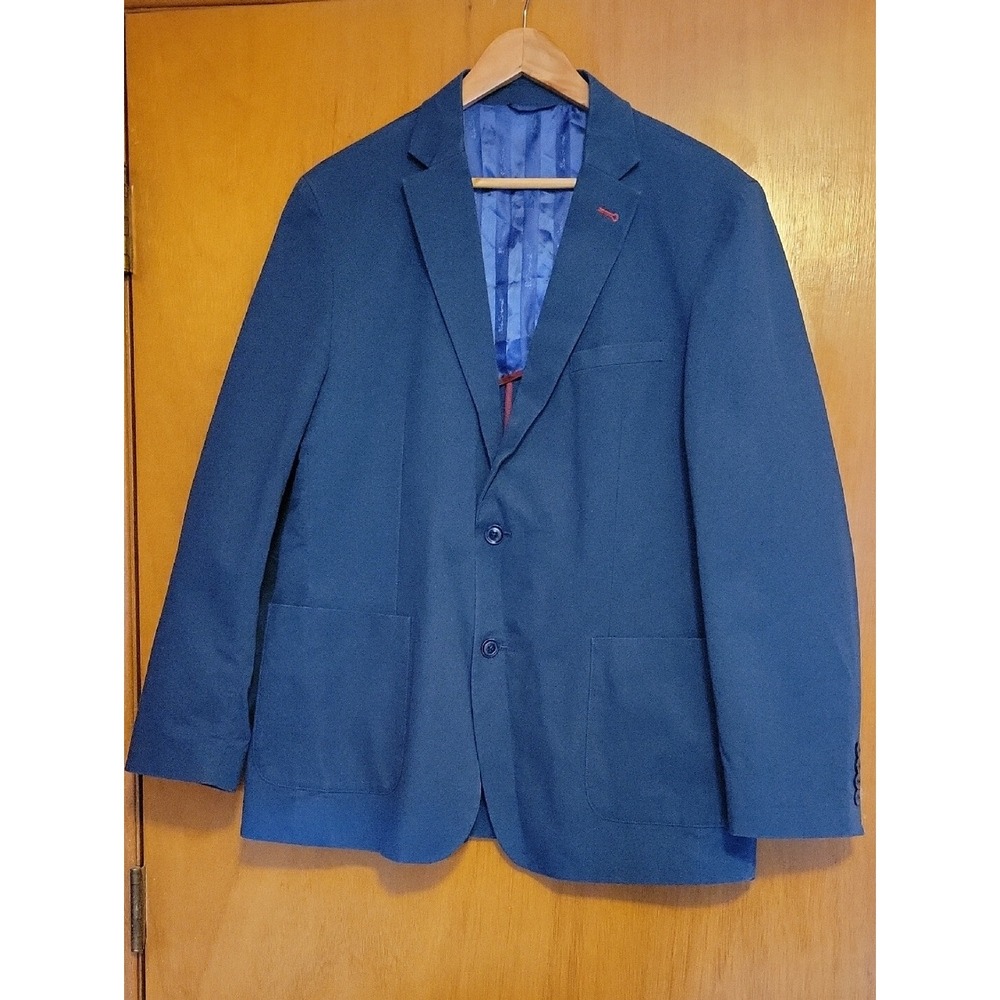 Ben Sherman Blue 42R Men's Blazer Single-Breasted Two-Button Notch Lapel